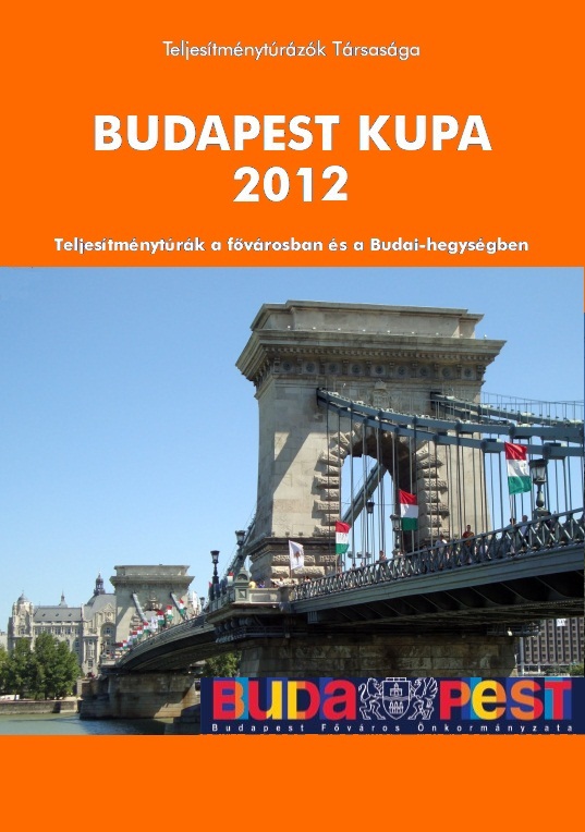 Budapest Kupa 2012 teljesítménytúra mozgalom igazoló füzet címlap