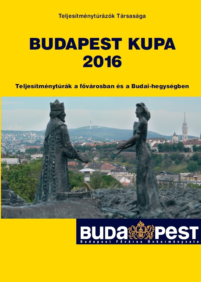 Budapest Kupa 2016 teljesítménytúra mozgalom igazoló füzet címlap